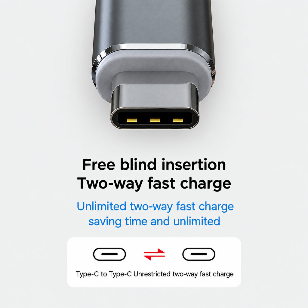 Peapolet Flat Braided USB-C to USB-C Fast Charging Cable