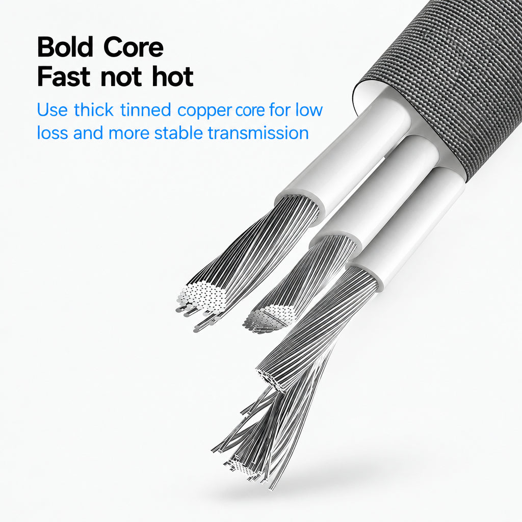 Peapolet Flat Braided USB-C to USB-C Fast Charging Cable