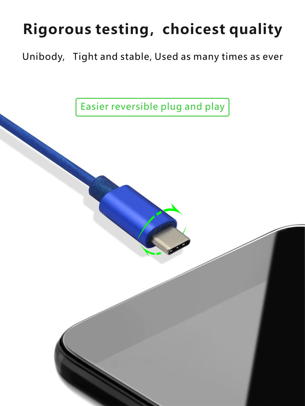 Metallic USB-A Charging Cable – USB-C / Micro-USB
