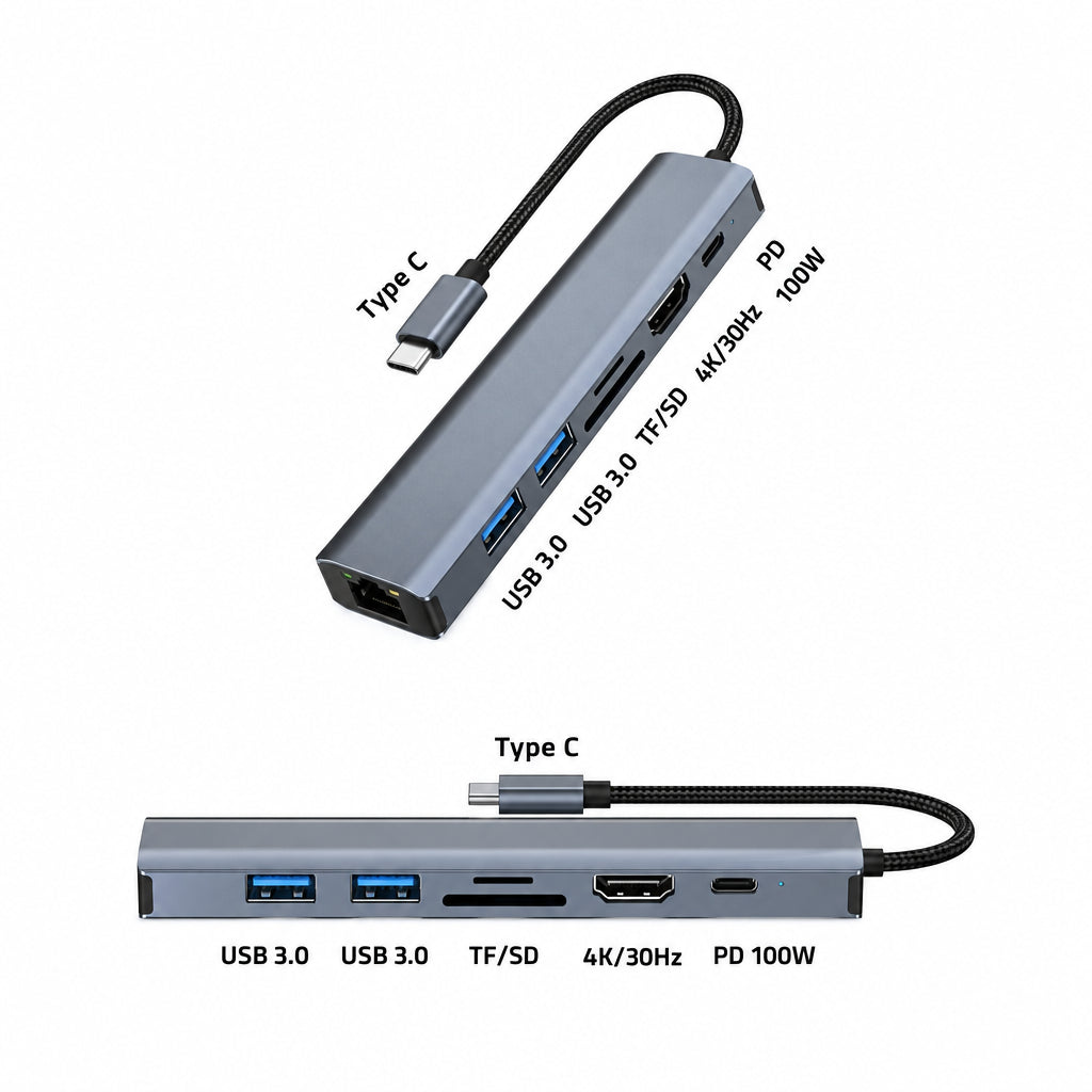 Peapolet 7-in-1 Desktop Adapter Hub